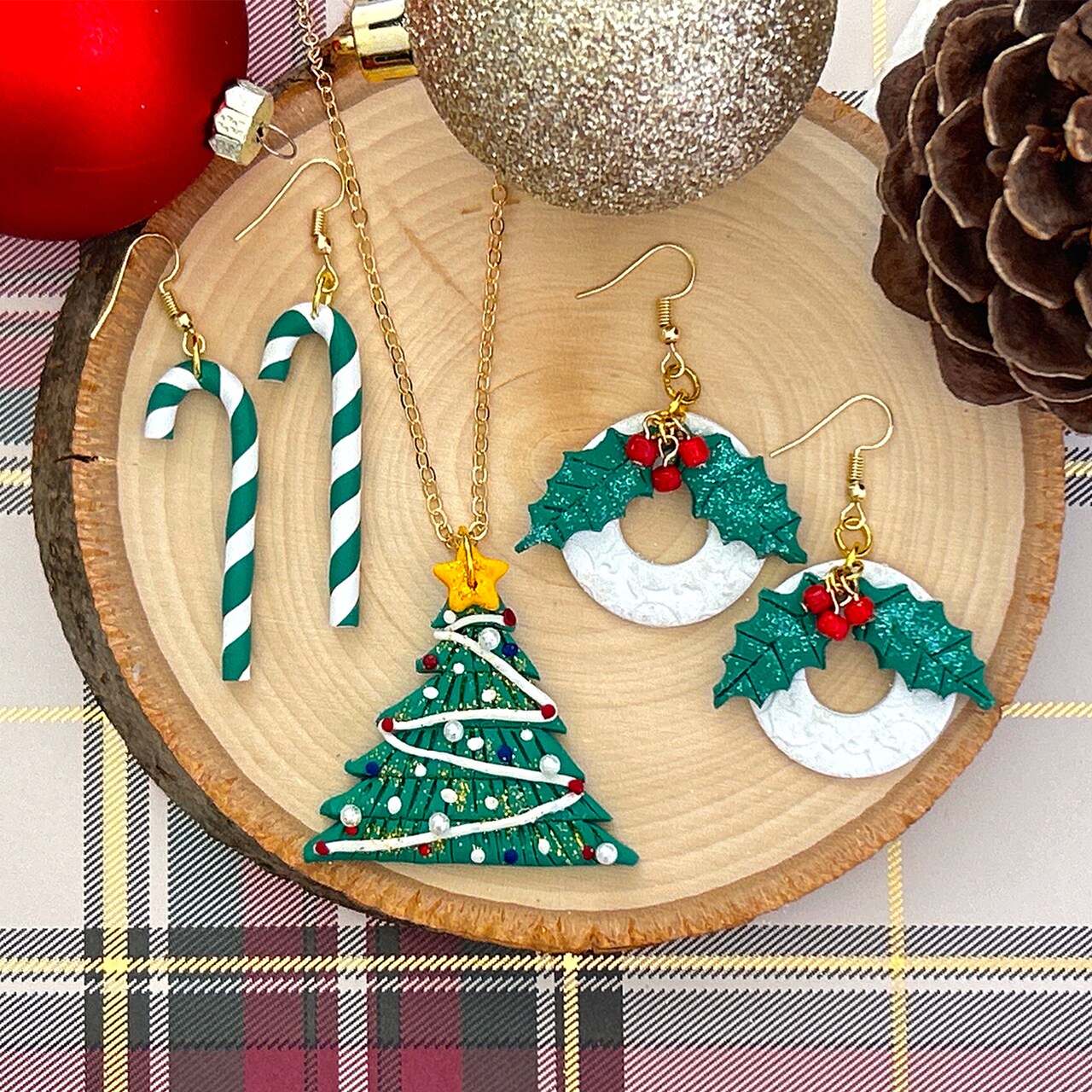 Christmas Jewelry from Polymer Clay